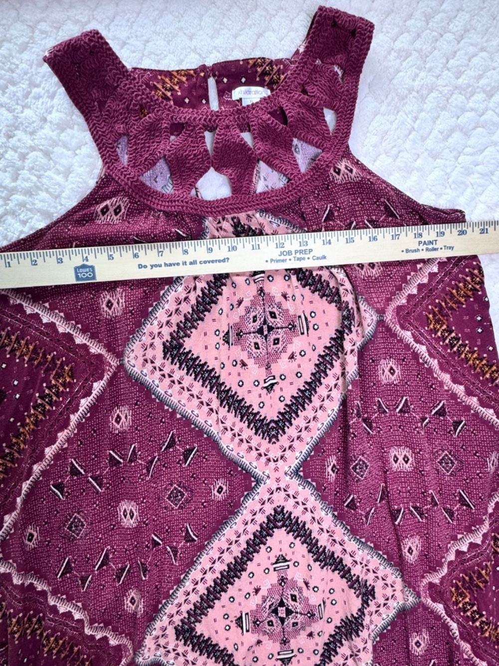 Xhilaration Women's Halter Top Southwestern Crochet Mauve Size XL - Picture 7 of 10